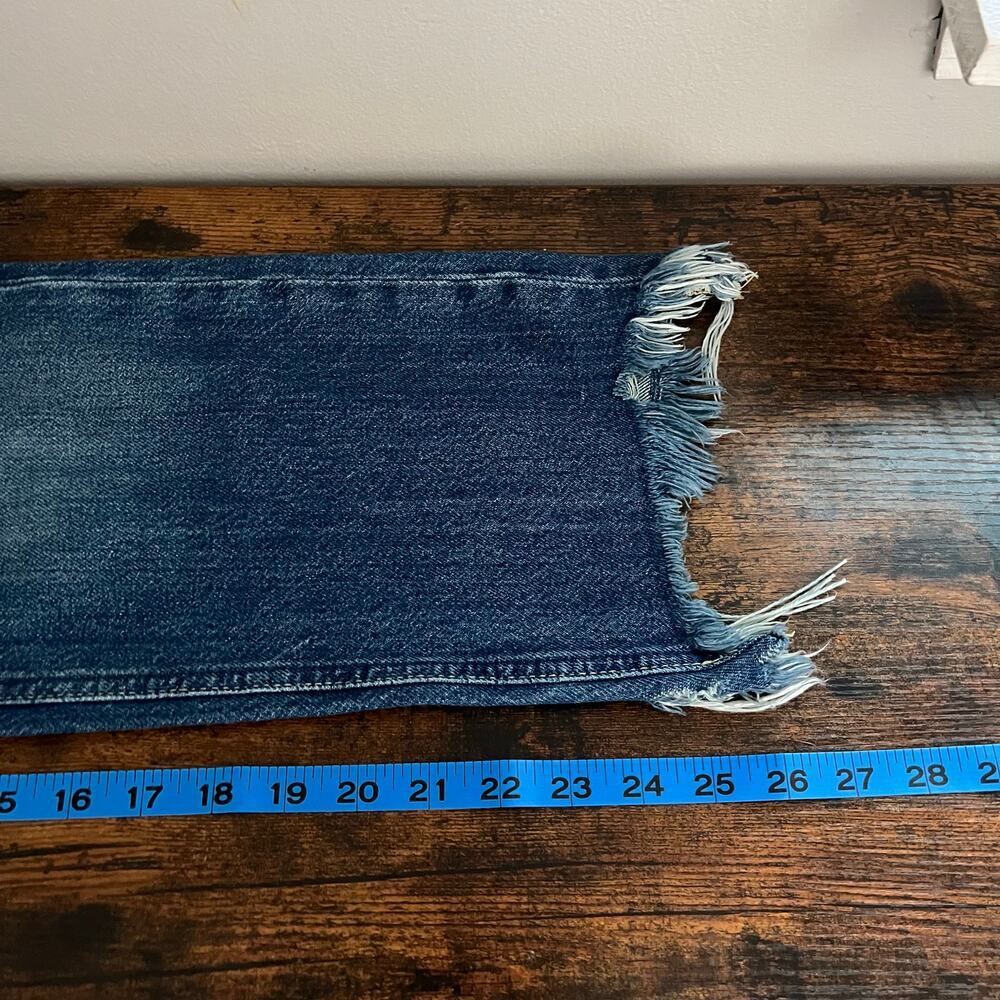 Free People We The Free Maggie Mid Rise Straight in Sequoia Blue Size 26 Raw Hem - Picture 12 of 12